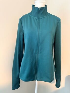 Danskin Deep Teal Full-Zip Stretchy Performance Lightweight Jacket